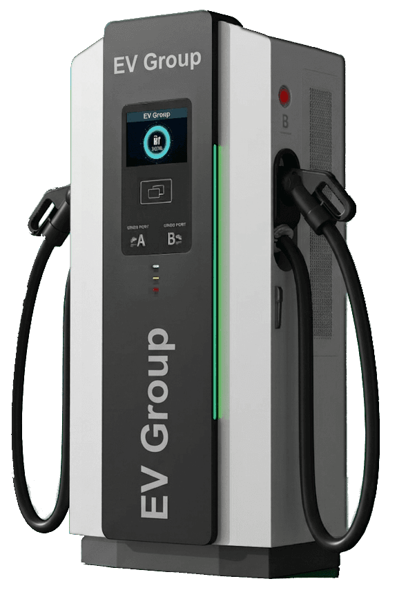 EV Group DC fast charger with dual ports and RFID